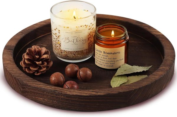 wholesale direct wooden decorative tray candle holder round wood tray home decor,centerpieces plates for table centerpieces for coffeetable,christmas decor bulk purchase at factory prices