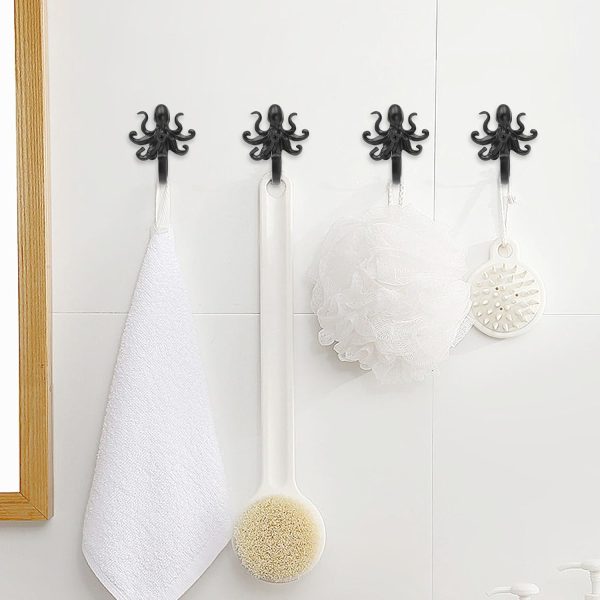 competitive pricing 5 pack coat hooks wall hooks, octopus decorative wall mounted hooks rustic metal hanger for towel, key holder, hanging coats, scarves, bags, purses, backpacks home decor (octopus) one-stop wholesale