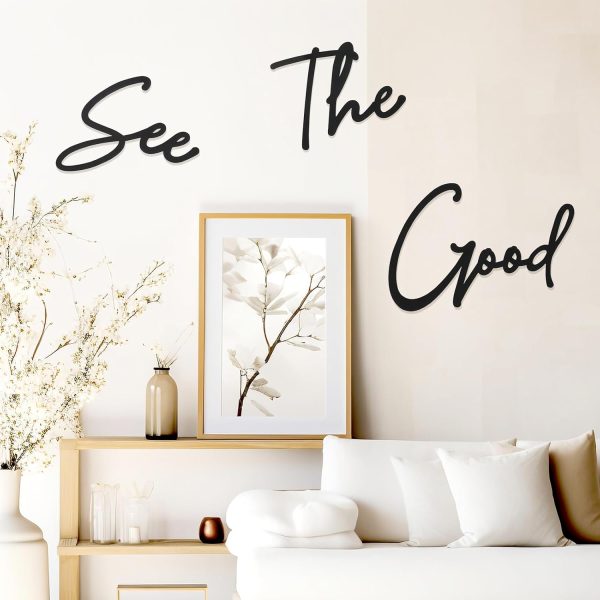 factory direct zzbakress see the good wall decor metal wall art see the good large living room wall decor black metal wall art for office modern signs for home wall decor (black, modern) volume discount