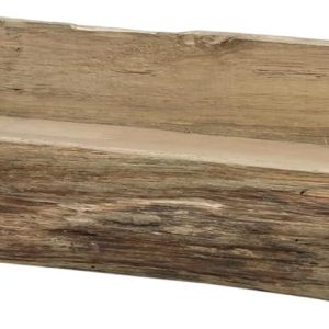 wholesale direct stonebriar rectangle natural wood bark serving tray with metal handles, rustic butler tray, country centerpiece for dining table, unique candle holder, desk organizer for documents,21.7" x 7.9", brown bulk purchase at factory prices