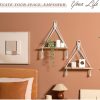 bulk purchase mkono macrame hanging shelves boho wall decor set of 2 rustic wood floating storage shelf for bedroom bathroom living room nursery dorm room, display shelving for hanging plants photos trade price