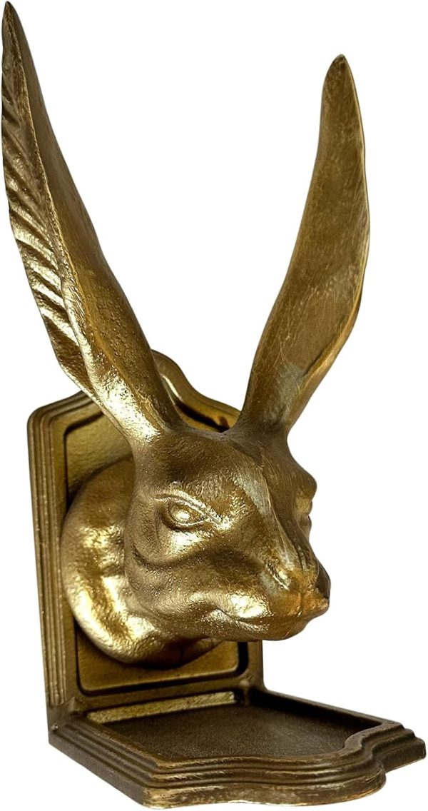 supplier direct fox run rabbit decorative bookend set, 100% iron, 4.7" x 4" x 8.6" heavy bookends wholesale prices
