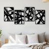 factory direct zzbakress 4 pieces abstract metal wall art, minimalist art decoration, paintings wall decor, 3d structure sculptures decor for living room bedroom bathroom office (black style 1) volume discount