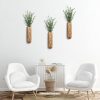 bulk purchase wall planter, geometric pattern wall vase for living room and farmhouse wall decor, 3 pack hanging planter for holding dried flowers and faux greenery, modern wood planter trade price
