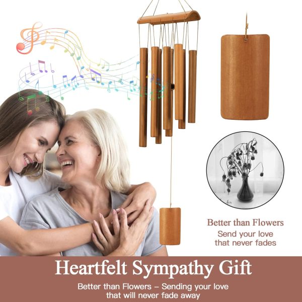 producer to buyer wind chimes for outside, sympathy wind chimes bamboo windchimes outdoors with natural sounds, gifts for mom, indoor outdoor decorations for patio porch garden and backyard discounted pricing