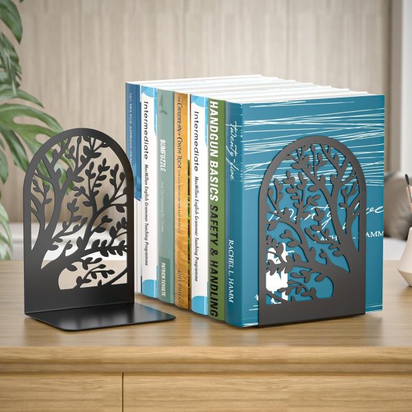 supplier direct vfine bookends for shelves decorative 1 pair, tree metal bookends, book holder for shelf, unique black book stoppers for shelves, home decorative book ends wholesale prices