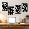 factory direct zzbakress 4 pieces abstract metal wall art, minimalist art decoration, paintings wall decor, 3d structure sculptures decor for living room bedroom bathroom office (black style 1) volume discount