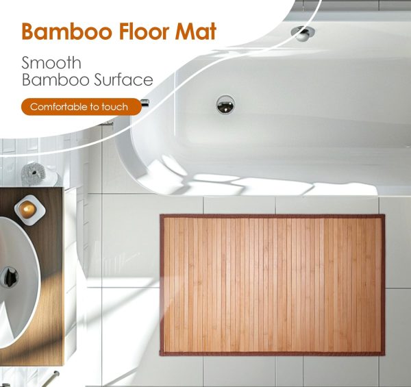manufacturer direct nisorpa natural bamboo mat rug,20x31 inches small bath shower mat non-slip floor runner rug for bathroom bamboo matting carpet for entryway bedroom kitchen trade price