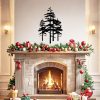 factory direct metal pine tree wall art decor nature home decor cedar tree metal sign wall decorations for living room, nature forest metal decor, tree wall art, nature lover gift (black, larger) volume discount