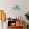 factory direct zhengmy octopus metal wall art decor 18 x 11 inch extra large octopus wall hanging sculpture nautical beach ocean theme home wall decor(ocean blue) volume discount