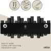 competitive pricing umbra picket wall-mounted coat rack rail hook with 5 retractable wood pegs – modern, space-saving storage organizer, black one-stop wholesale