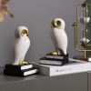 supplier direct book ends for shelves, owl decorative bookends bronze bird book stopper unique kids book holders with anti-slip base luxurious bookends for kids rooms office home decor(white) wholesale prices