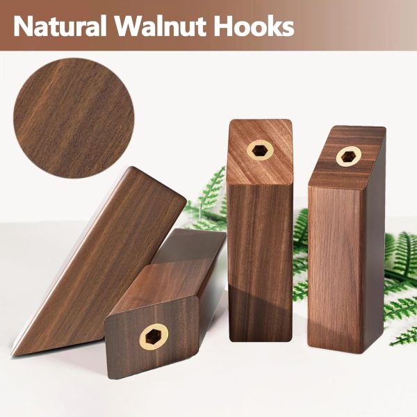 competitive pricing wood wall hooks, 4pack coat hooks wall mounted rustic wooden hooks natural robe hook hanging bathroom clothes hanger hat & bag decorative hooks heavy duty entryway wall hangers towel hooks(walnut) one-stop wholesale