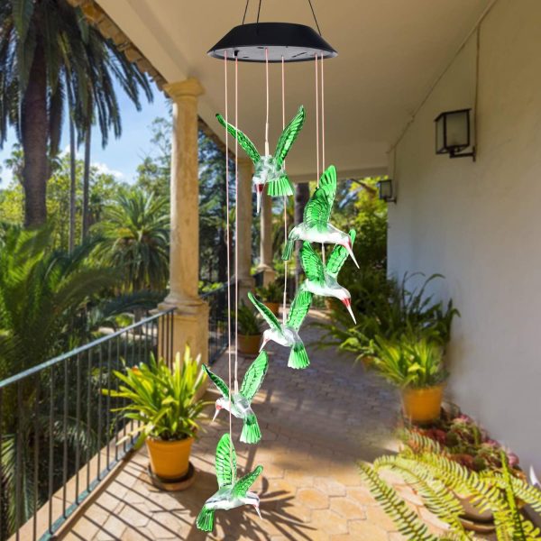 producer to buyer six foxes wind chime, solar hummingbird wind chimes outdoor/indoor(gifts for mom/momgrandma gifts/birthday gifts for mom) outdoor decor,yard decorations,memorial wind chimes,mom's best gifts discounted pricing