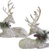 dropship from factory benzoyl christmas reindeer decoration sitting reindeer figurine deer table top figurine statue reindeer ornaments for home office tabletop christmas decoration supplies, 7.7 x 7.1 inch mass production supply