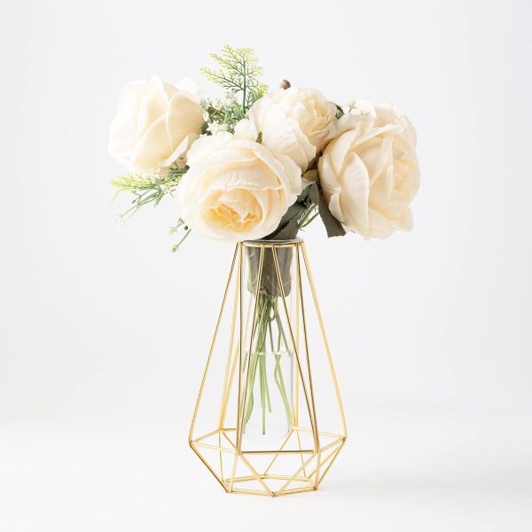 oem/odm services gold vase for home decor,flower vase for decor,geometric vases for centerpieces,gold glass vase for wedding decorations,gold vases for centerpieces,gold test tube vase (8.5 inch gold) affordable bulk deals