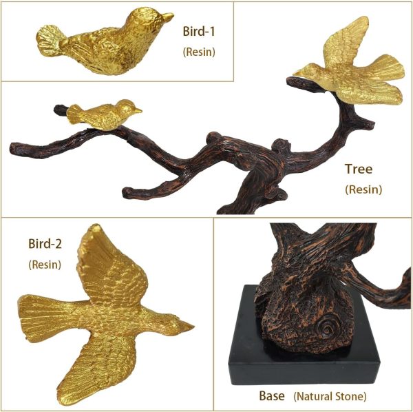 dropship from factory sculptures home decor,abstract art figurines, centerpiece table decorations,resin tree bird statues with stone base,modern shelf accents for living room bedroom office desk mass production supply