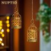 custom wholesale 6 pcs small metal tealight hanging birdcage lantern, vintage decorative centerpieces of wedding, party, gold oem/odm services