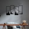 factory direct ruelen 4 pcs metal mountain and forest wall decorations line drawing wall art minimalist wall decor rustic nature home wall art sculpture office living room bedroom volume discount