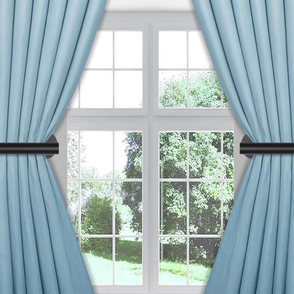 bulk purchase 4 pack curtain holdbacks, metal curtain tiebacks, self adhesive no drill curtain holders, l shaped curtain hooks, no drill curtain tie backs for home office decorative curtain decor (black) factory discount