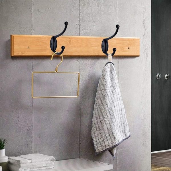 competitive pricing zeyu wall hooks,10pcs coat hooks hardware towel hooks for hanging coats double no rust black robe hooks wall mounted with screws for key, towel, bags, cup, hat one-stop wholesale