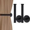 bulk purchase 2 pack curtain holdbacks no drill curtain tiebacks adhesive curtain holdbacks curtain pull backs curtain hooks no drill curtain holders curtain tie backs for curtains (2, black) factory discount