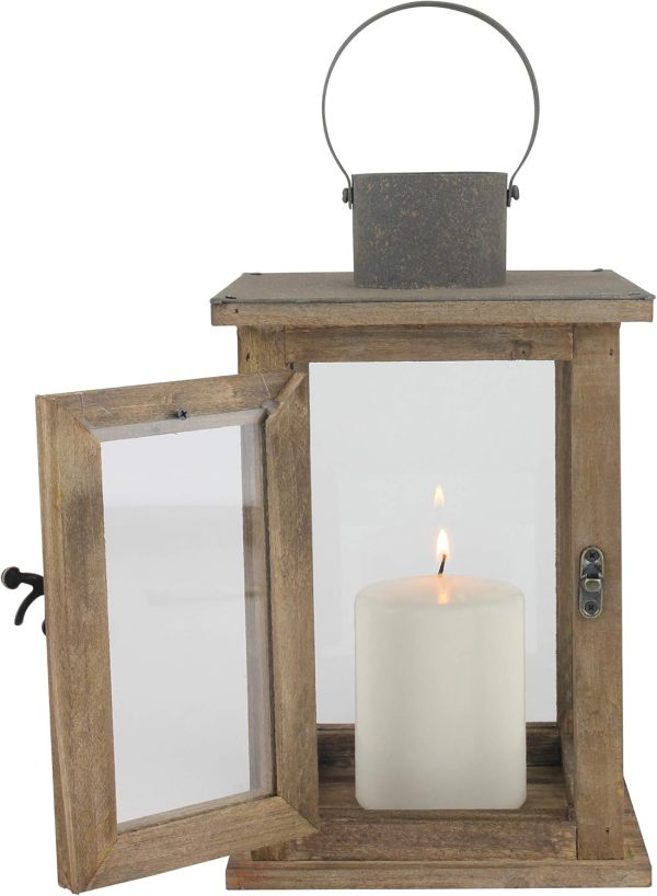 custom wholesale stonebriar sb-5174a decorative 11" wooden candle lantern, medium, brown oem/odm services