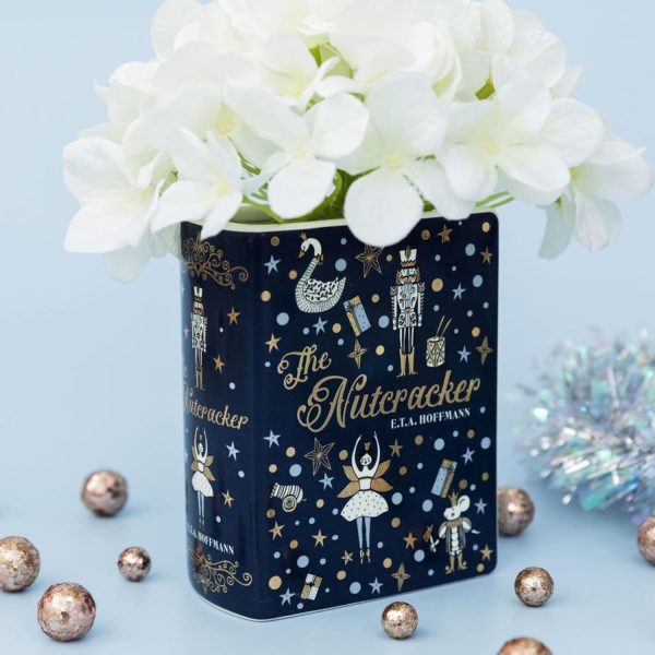 oem/odm services steel mill & co original small book-shaped decorative vase, ceramic vases for home decor, cute christmas bookshelf decor, unique vase for book lovers, nutcracker affordable bulk deals