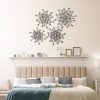 factory direct blulu 4 pcs metal wall art bling crystal home decor cast iron rhinestones sunburst wall decor wall art wall hanging diamond accents home decorative for bedroom living room entryway (black) volume discount
