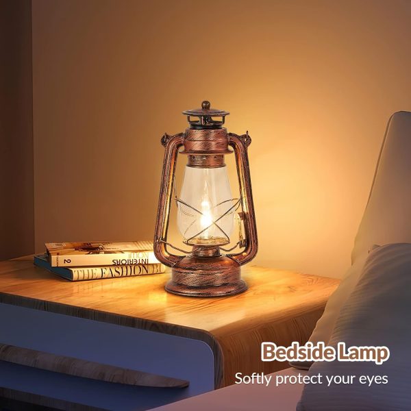 custom wholesale noxarte rustic lantern table lamp plug-in old fashioned night light perfect for bedroom living room h15 inch x w7 inch oem/odm services