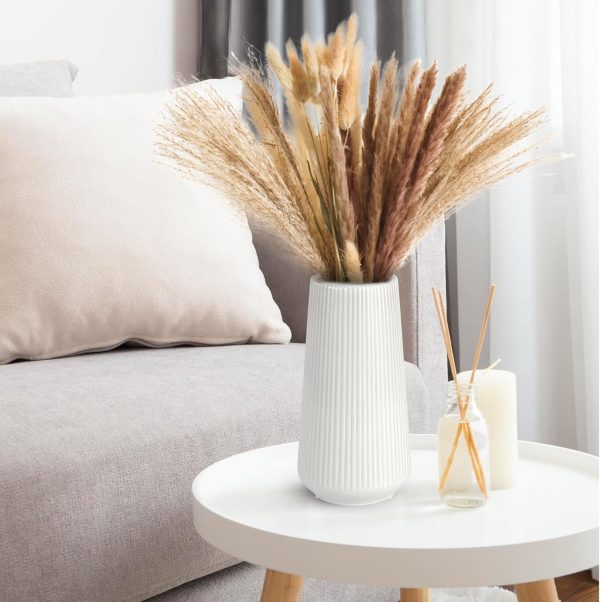 oem/odm services white ceramic vase, gukjob flower vase ceramic vase for flowers, decorative white vase for pampas grass, small vase for home living room dining table farmhouse office decor (white) affordable bulk deals