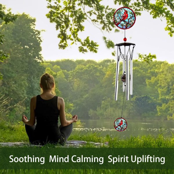 producer to buyer wind chimes for outside 24" cardinal wind chimes outdoor wind chimes home patio outdoor garden decor windchimes outdoors cardinal gifts for women mom grandma sisters discounted pricing