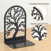 supplier direct vfine bookends 1 pair, black metal book ends, bookends for shelves, unique decorative tree book ends for shelves, book ends to hold books, book stopper, bookend for home office (style b) wholesale prices