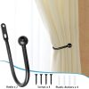 bulk purchase vrss wall mount curtain tiebacks drapery holdbacks curtain holdback hooks simple style (2pcs black) factory discount