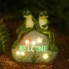 dropship from factory nacome solar garden outdoor statues frog with succulent and 7 led lights - lawn decor figurine for patio, balcony, yard ornament - unique housewarming gifts mass production supply
