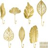 competitive pricing 7pcs leaves wall hooks for hanging heavy duty, gold iron decorative hooks for coat towel hat wall mount hangers racks for bathroom, kitchen, door, wardrobe, farmhouse (include screws) one-stop wholesale