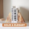 supplier direct marble bookend for heavy books, decorative bookends for shelves, durable and heavy-duty book end for hardback book & cds, unique book stopper & holder, mexico onyx, set of 2 wholesale prices