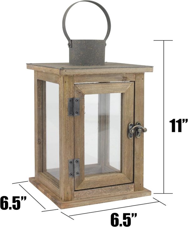 custom wholesale stonebriar sb-5174a decorative 11" wooden candle lantern, medium, brown oem/odm services