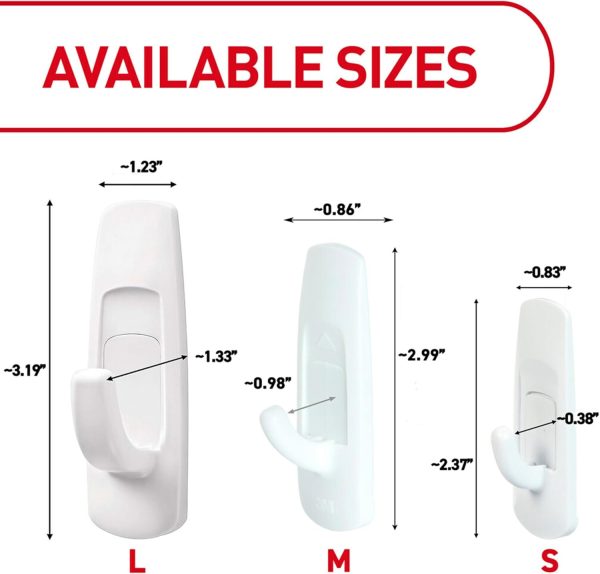 competitive pricing command large utility hooks, holds up to 5 lb, 7 hooks and 12 command strips, damage free hanging wall hooks with adhesive strips, no tools adhesive hooks for hanging christmas decorations one-stop wholesale