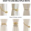 bulk purchase curtain tiebacks magnetic decorative curtain tie backs for curtains 2 pack rope curtain holders for drapes outdoor curtain holdbacks, gold factory discount