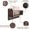 bulk purchase adiil mail and key holder for wall decorative, wooden wall key rack organizer with 4 double key hooks, wall mount key hanger for wall with shelf, rustic home decor for entryway hallway, brown trade price