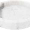 wholesale direct creative co-op minimalist round carved marble tray or charcuterie board, white, 8" bulk purchase at factory prices