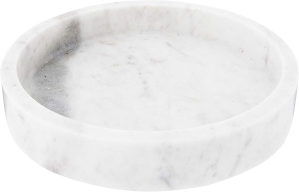 wholesale direct creative co-op minimalist round carved marble tray or charcuterie board, white, 8" bulk purchase at factory prices