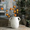 oem/odm services white ceramic vase with 2 handles, modern farmhouse vase for home decor, rustic terracotta vase, decorative pottery flower vase, clay samll vase, centerpieces for dining table - 7 inch tall affordable bulk deals