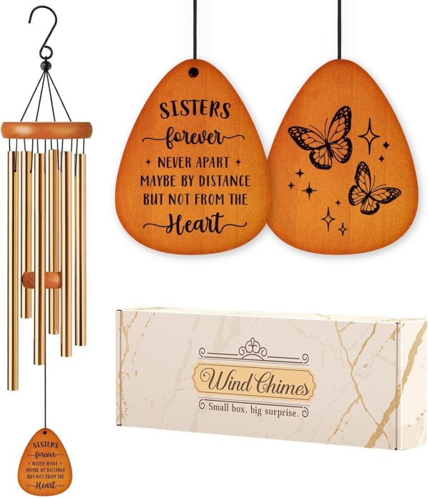 producer to buyer sister birthday gifts idea wind chimes, butterfly sister gifts for sister, sister gifts from sister for thanksgiving chirstmas birthday wedding graduation gift for sister, sister-in-law discounted pricing