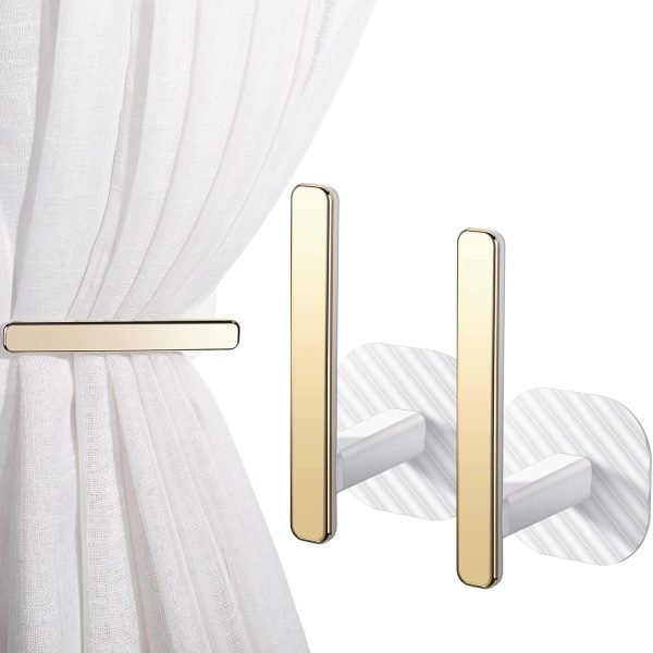 bulk purchase curtain holders gold curtain holdbacks self adhesive drapery curtain tiebacks l shaped curtain hooks nordic style window treatment holdbacks for home office decorative curtain decor (white, 2 pcs) factory discount