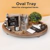 wholesale direct decorative tray, oval wooden tray for coffee table decor kitchen dinning table entryway, small beaded tray for holidays, wood tray distressed brown bulk purchase at factory prices