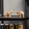 dropship from factory elephant statue for home decorations,elephant figurines with trunk up,elephant decor for shelf shelves table living room nightstand,african elephants gifts for women small set of 2 gold color accents mass production supply