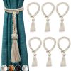 bulk purchase 6pcs curtain ties for drapes - beige curtain ties decorative rope - tassels for curtains drape tiebacks for gazebo, farmhouse outdoor curtain tiebacks factory discount