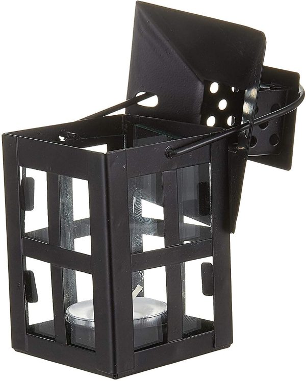 custom wholesale kate aspen decorative lanterns - 12pcs - distressed metal vintage mini wedding lantern, centerpiece for wedding table, accent piece and home decor, wedding favors and baby shower favors (black) oem/odm services